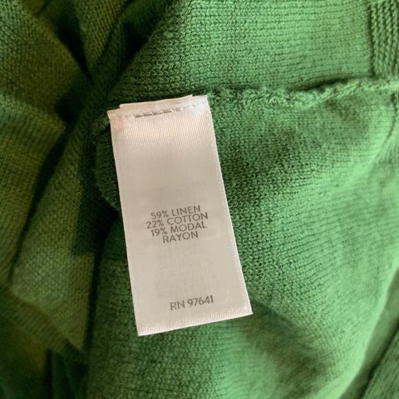 J Jill Sweater Womens L Large Basil Linen Blend Lightweight Bracelet Sleeve - Picture 11 of 14